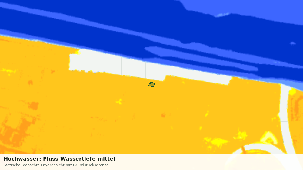 Statische Kartenansicht: Hochwasser: Fluss-Wassertiefe mittel