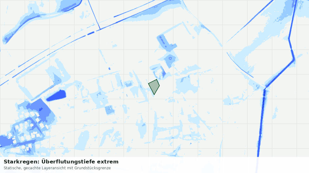 Statische Kartenansicht: Starkregen: Überflutungstiefe extrem