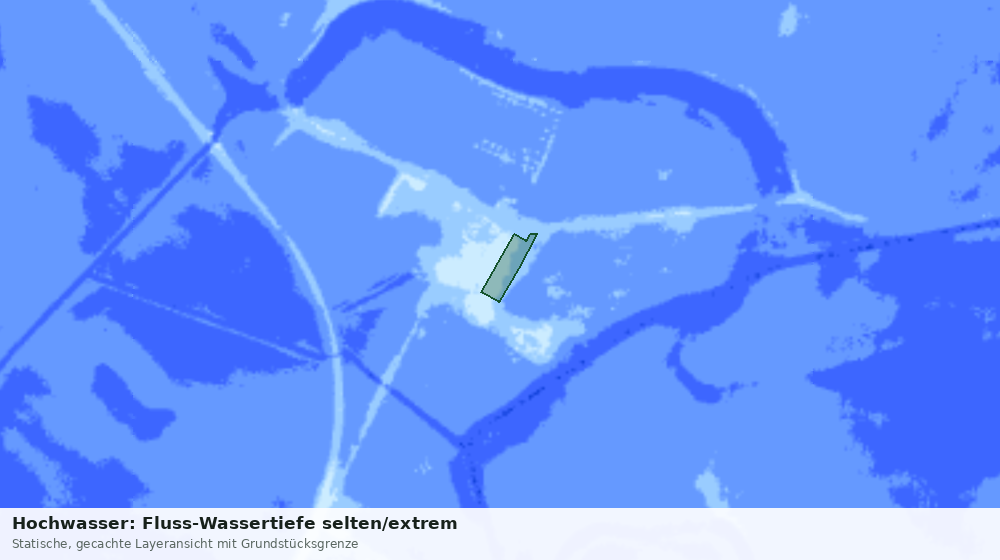 Statische Kartenansicht: Hochwasser: Fluss-Wassertiefe selten/extrem