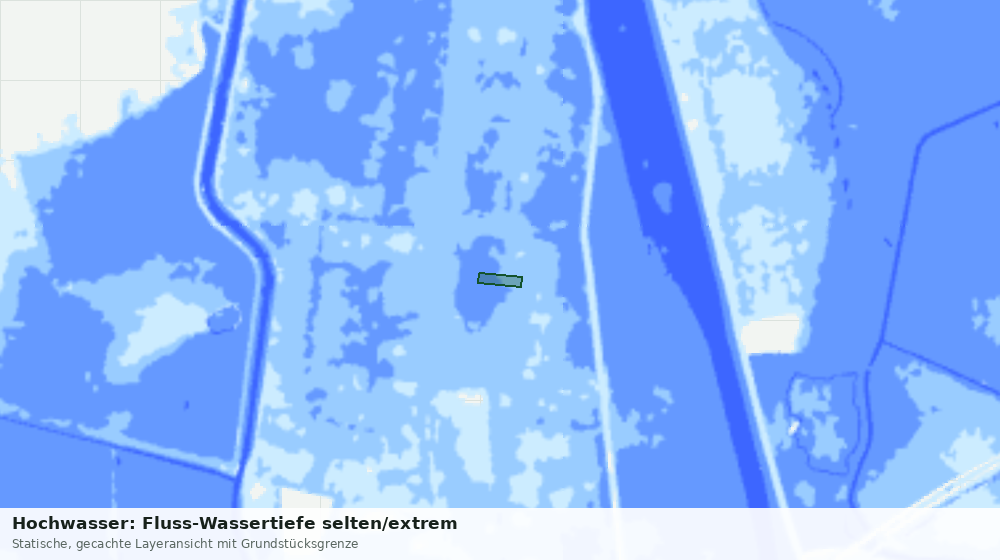 Statische Kartenansicht: Hochwasser: Fluss-Wassertiefe selten/extrem