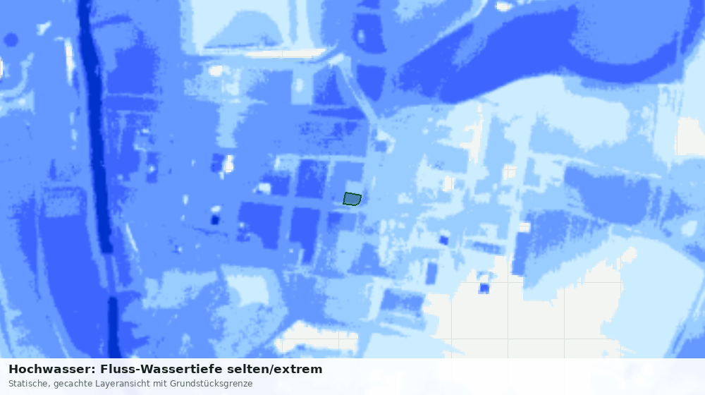 Statische Kartenansicht: Hochwasser: Fluss-Wassertiefe selten/extrem