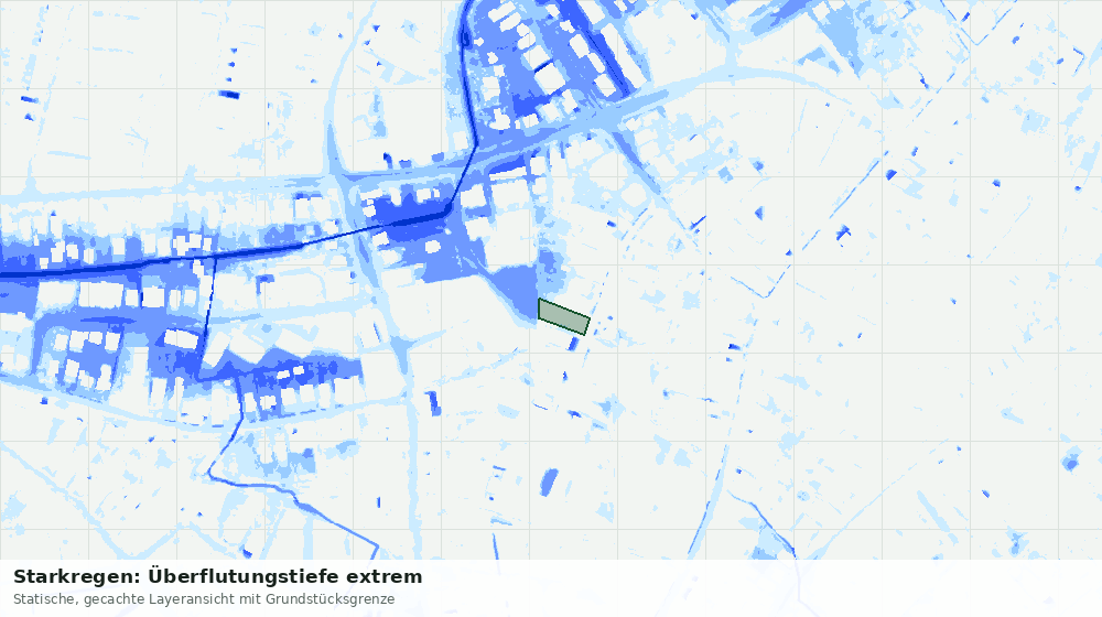 Statische Kartenansicht: Starkregen: Überflutungstiefe extrem