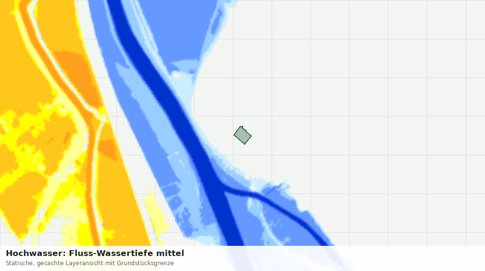 Statische Kartenansicht: Hochwasser: Fluss-Wassertiefe mittel