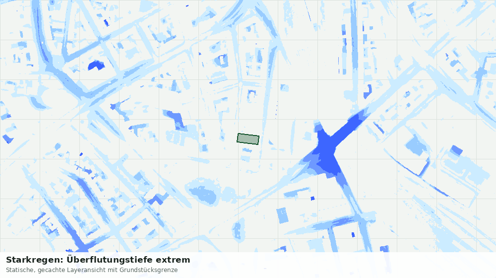Statische Kartenansicht: Starkregen: Überflutungstiefe extrem