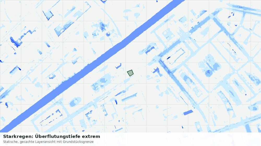 Statische Kartenansicht: Starkregen: Überflutungstiefe extrem