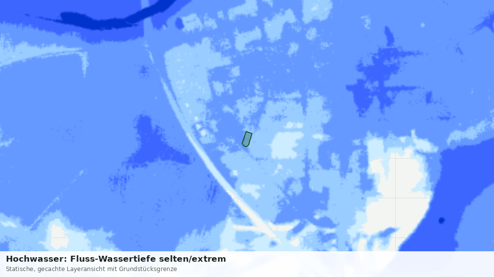 Statische Kartenansicht: Hochwasser: Fluss-Wassertiefe selten/extrem
