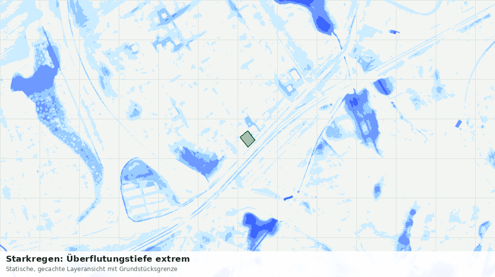 Statische Kartenansicht: Starkregen: Überflutungstiefe extrem