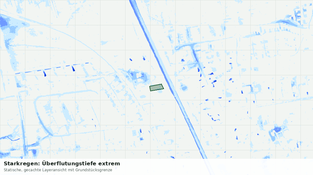 Statische Kartenansicht: Starkregen: Überflutungstiefe extrem
