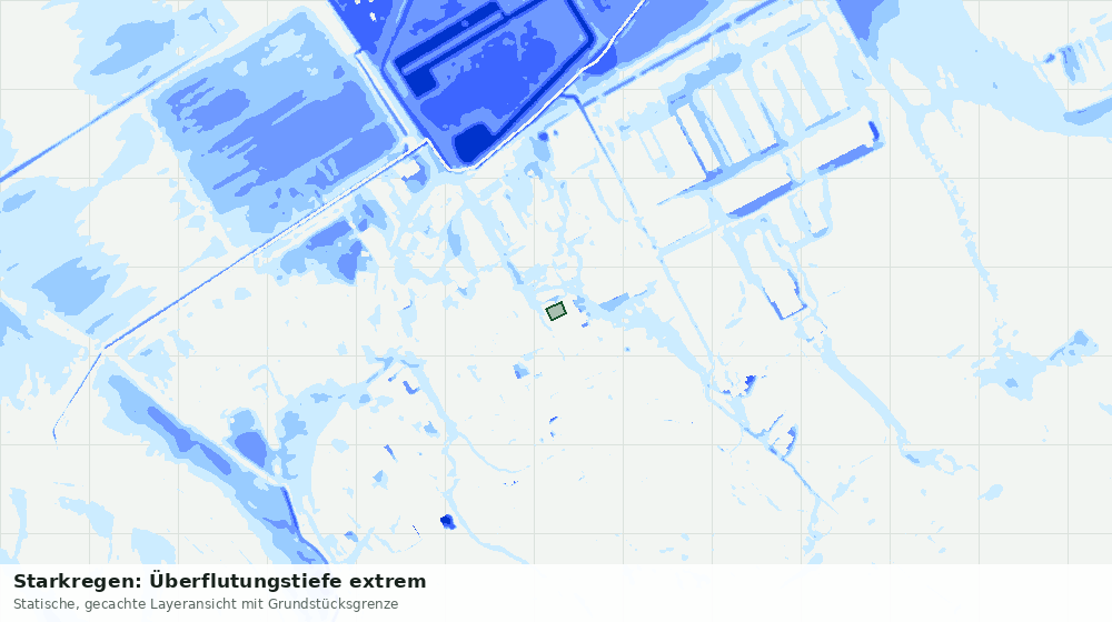Statische Kartenansicht: Starkregen: Überflutungstiefe extrem