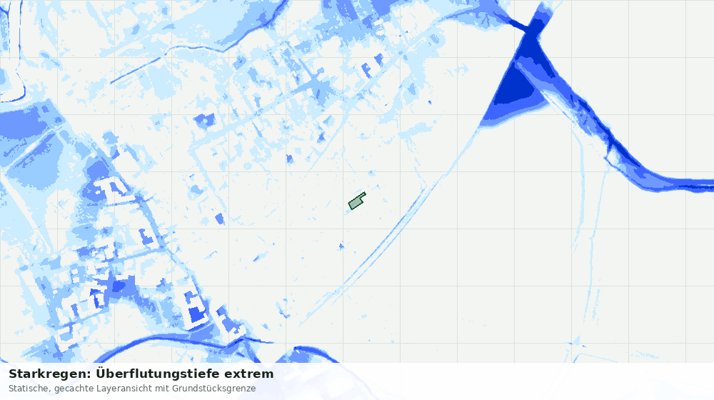 Statische Kartenansicht: Starkregen: Überflutungstiefe extrem