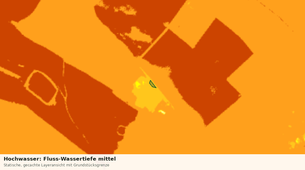 Statische Kartenansicht: Hochwasser: Fluss-Wassertiefe mittel
