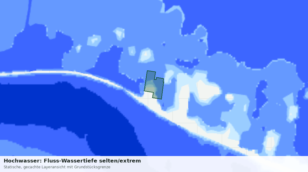 Statische Kartenansicht: Hochwasser: Fluss-Wassertiefe selten/extrem
