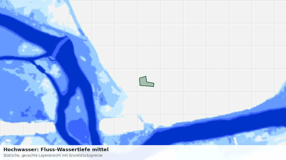 Statische Kartenansicht: Hochwasser: Fluss-Wassertiefe mittel