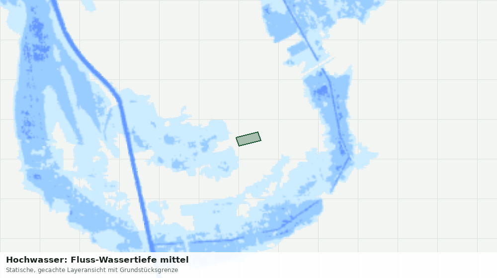 Statische Kartenansicht: Hochwasser: Fluss-Wassertiefe mittel