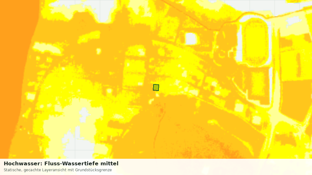 Statische Kartenansicht: Hochwasser: Fluss-Wassertiefe mittel