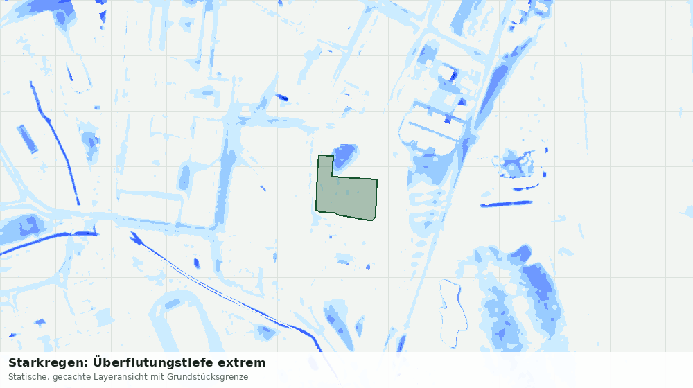 Statische Kartenansicht: Starkregen: Überflutungstiefe extrem
