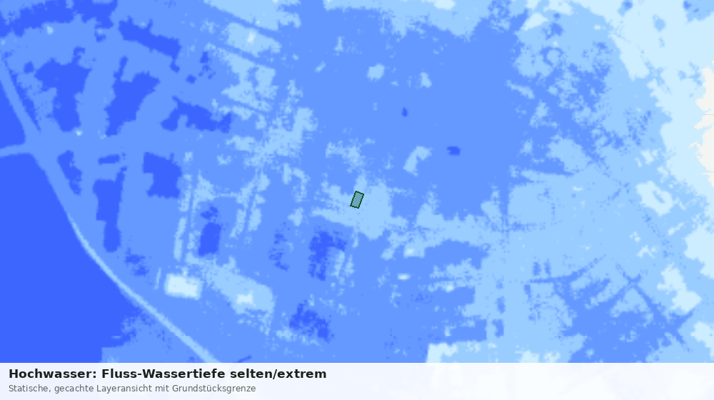 Statische Kartenansicht: Hochwasser: Fluss-Wassertiefe selten/extrem