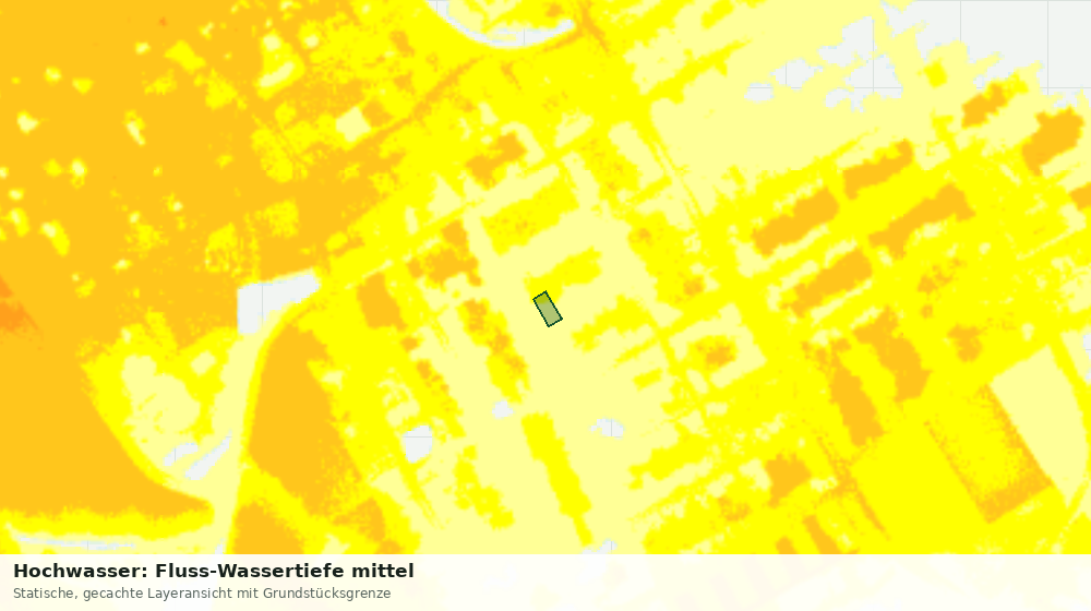 Statische Kartenansicht: Hochwasser: Fluss-Wassertiefe mittel