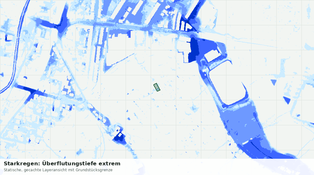Statische Kartenansicht: Starkregen: Überflutungstiefe extrem