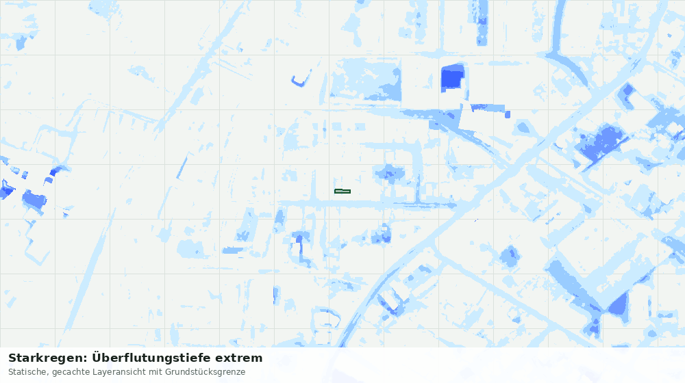 Statische Kartenansicht: Starkregen: Überflutungstiefe extrem