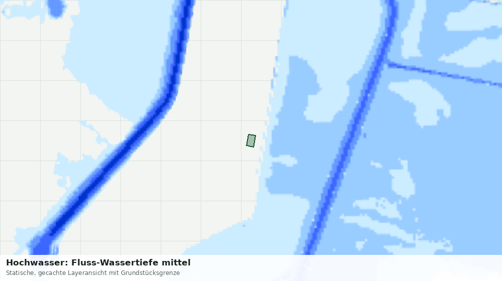 Statische Kartenansicht: Hochwasser: Fluss-Wassertiefe mittel