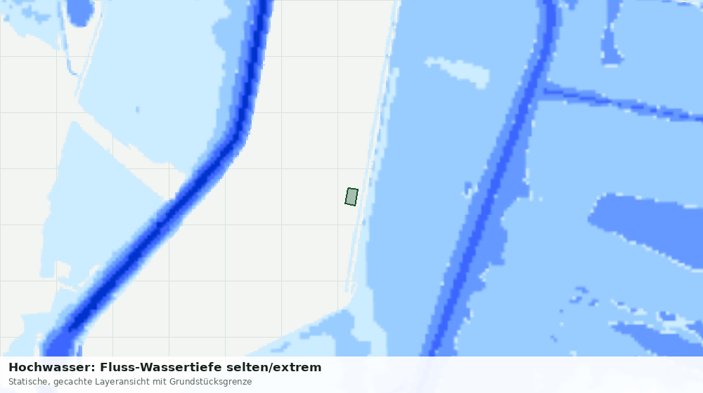 Statische Kartenansicht: Hochwasser: Fluss-Wassertiefe selten/extrem