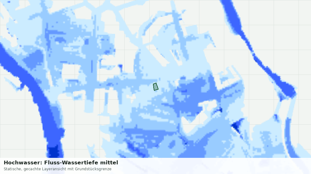 Statische Kartenansicht: Hochwasser: Fluss-Wassertiefe mittel
