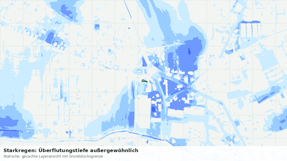 Statische Kartenansicht: Starkregen: Überflutungstiefe außergewöhnlich