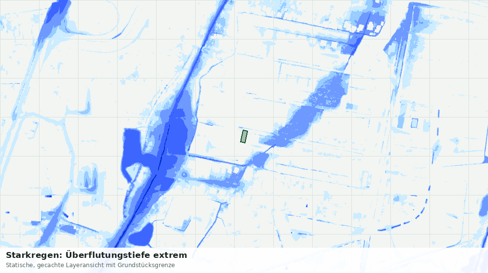 Statische Kartenansicht: Starkregen: Überflutungstiefe extrem