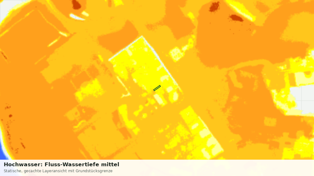 Statische Kartenansicht: Hochwasser: Fluss-Wassertiefe mittel