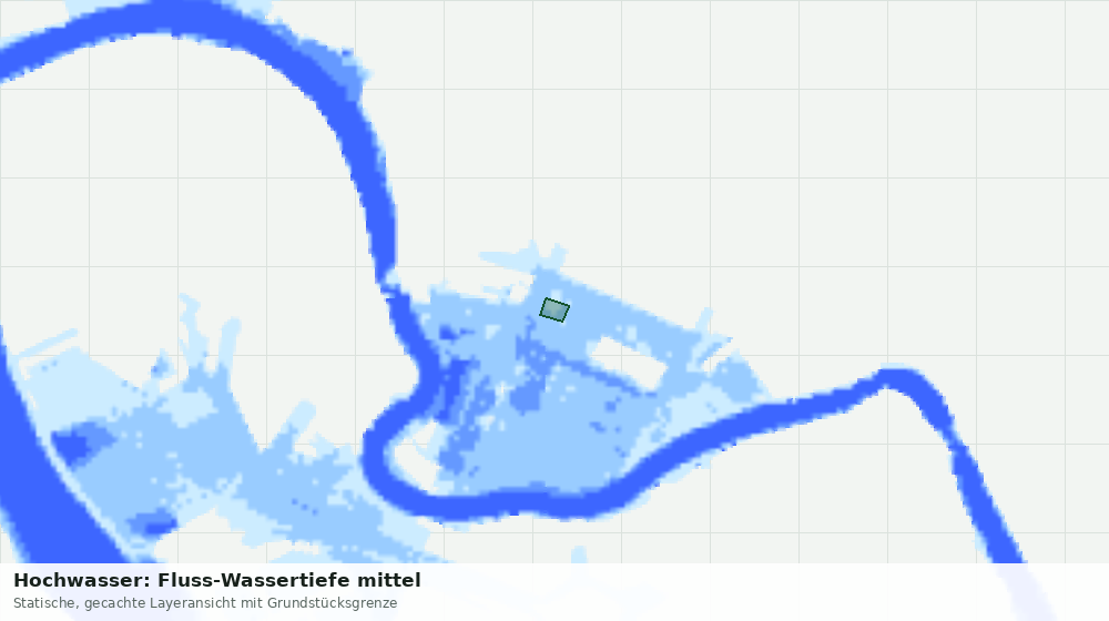 Statische Kartenansicht: Hochwasser: Fluss-Wassertiefe mittel