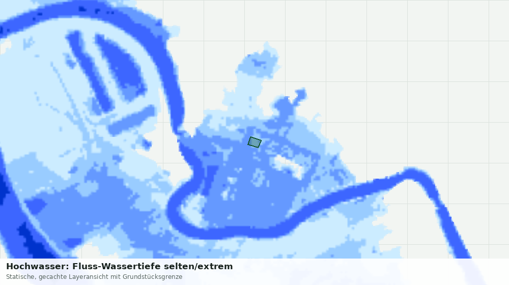 Statische Kartenansicht: Hochwasser: Fluss-Wassertiefe selten/extrem