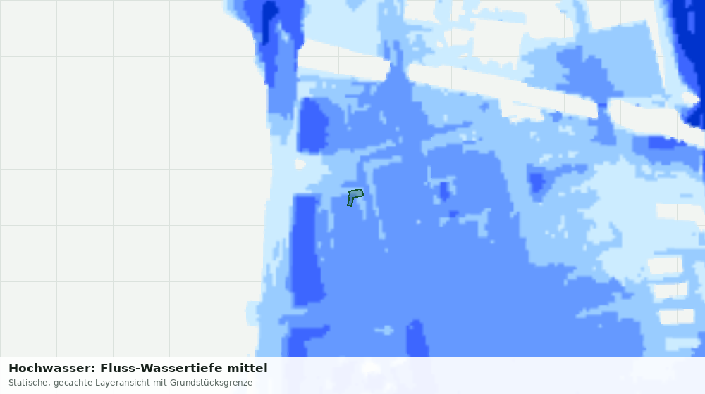 Statische Kartenansicht: Hochwasser: Fluss-Wassertiefe mittel