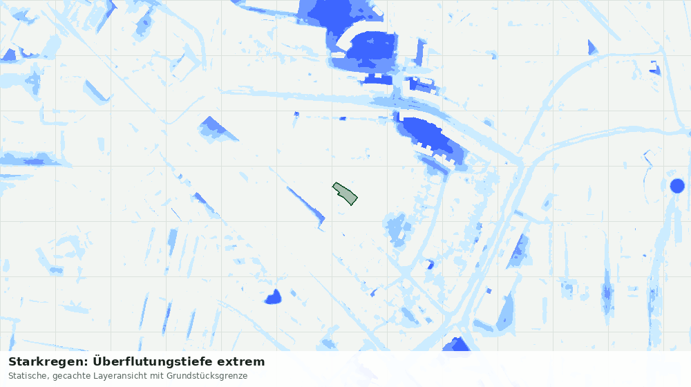 Statische Kartenansicht: Starkregen: Überflutungstiefe extrem