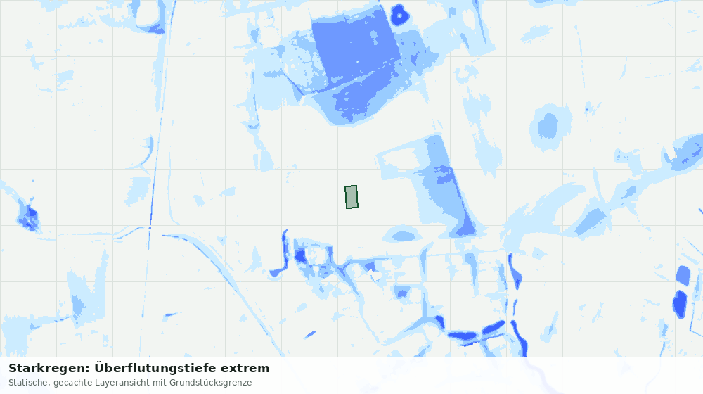 Statische Kartenansicht: Starkregen: Überflutungstiefe extrem