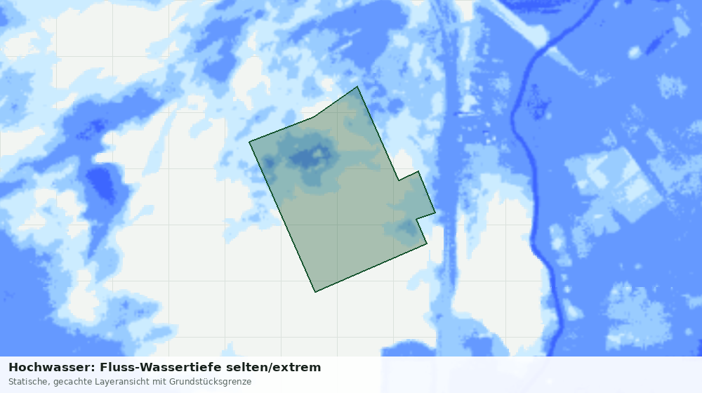 Statische Kartenansicht: Hochwasser: Fluss-Wassertiefe selten/extrem