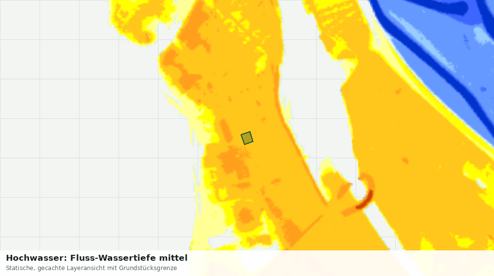 Statische Kartenansicht: Hochwasser: Fluss-Wassertiefe mittel