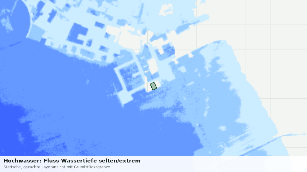 Statische Kartenansicht: Hochwasser: Fluss-Wassertiefe selten/extrem