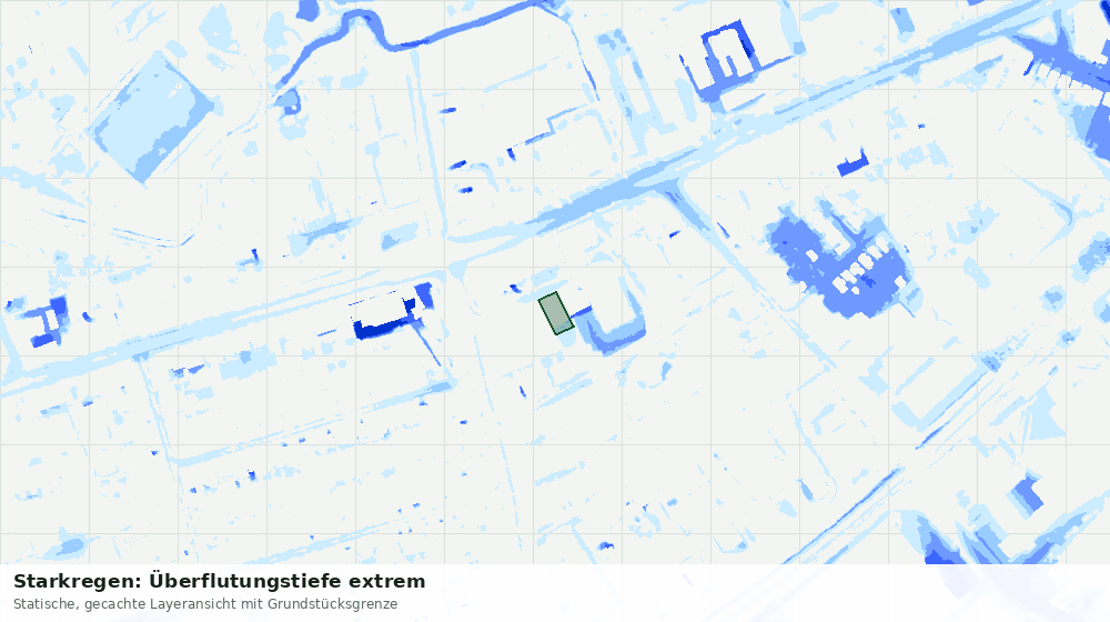 Statische Kartenansicht: Starkregen: Überflutungstiefe extrem