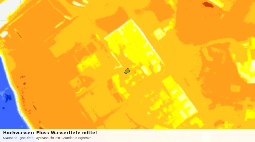 Statische Kartenansicht: Hochwasser: Fluss-Wassertiefe mittel