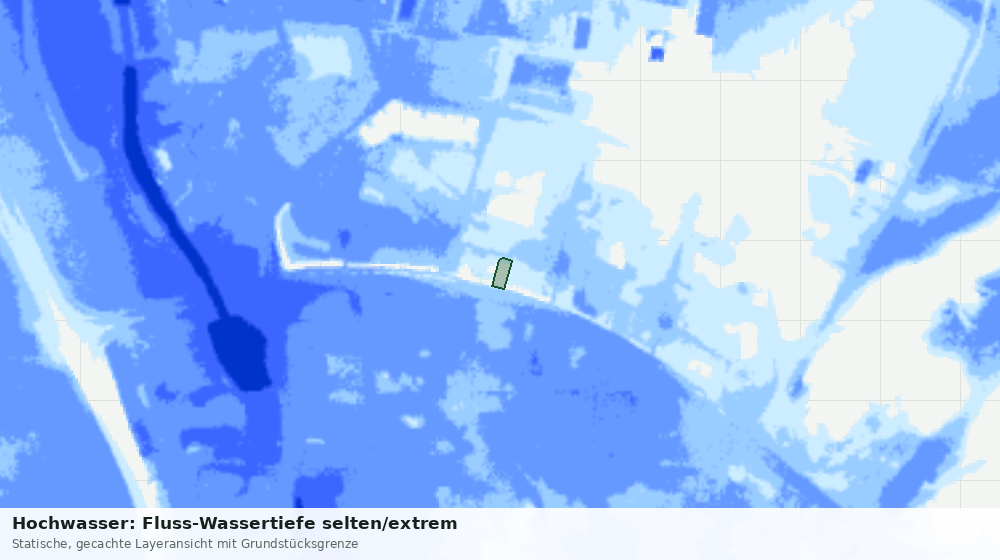 Statische Kartenansicht: Hochwasser: Fluss-Wassertiefe selten/extrem