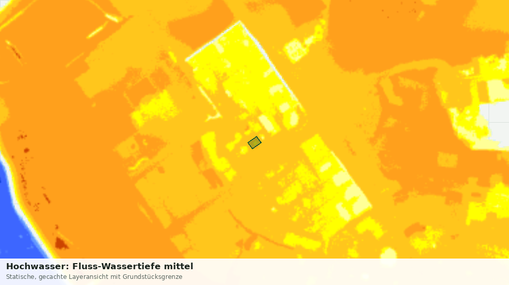 Statische Kartenansicht: Hochwasser: Fluss-Wassertiefe mittel