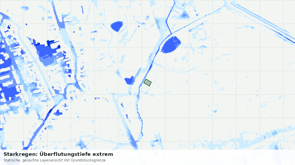 Statische Kartenansicht: Starkregen: Überflutungstiefe extrem