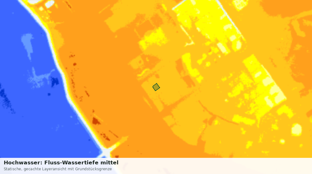 Statische Kartenansicht: Hochwasser: Fluss-Wassertiefe mittel