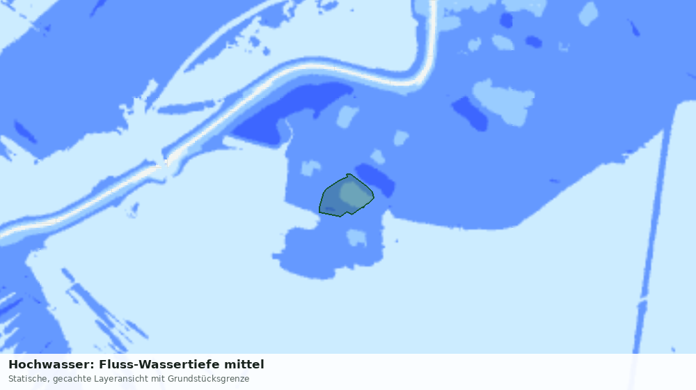 Statische Kartenansicht: Hochwasser: Fluss-Wassertiefe mittel