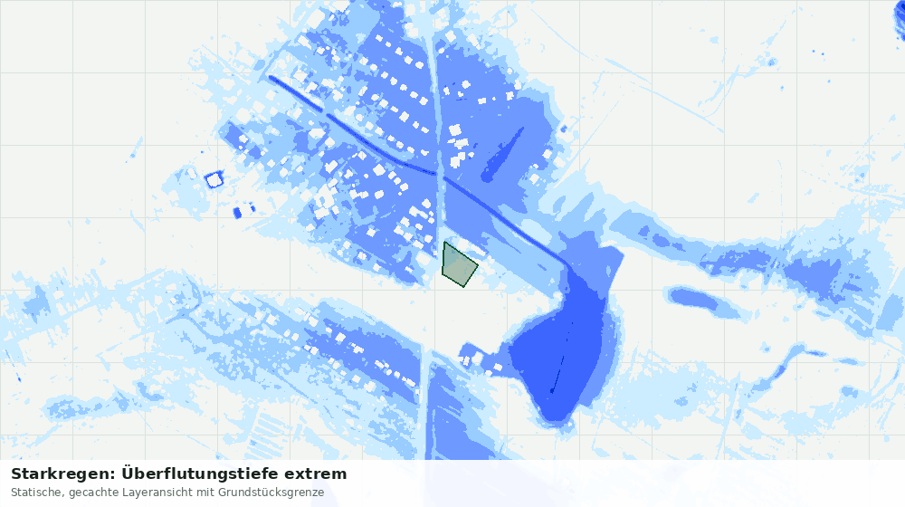 Statische Kartenansicht: Starkregen: Überflutungstiefe extrem