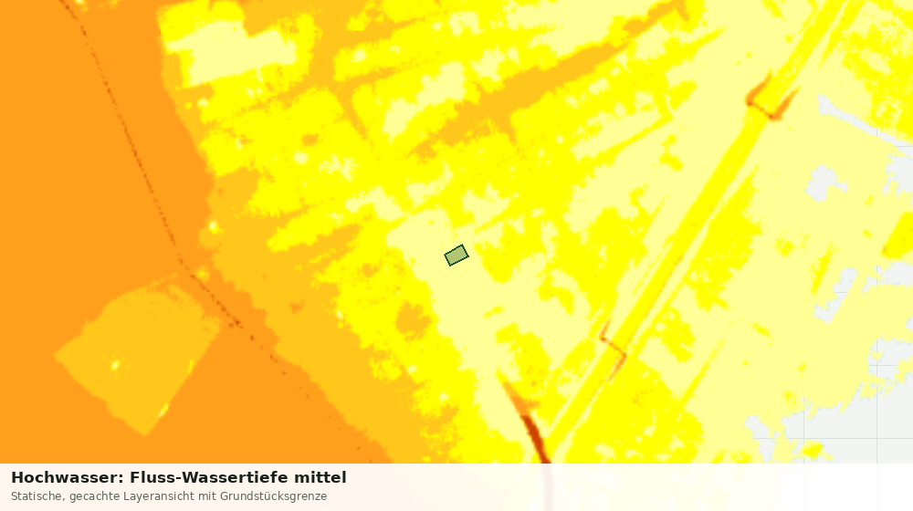 Statische Kartenansicht: Hochwasser: Fluss-Wassertiefe mittel