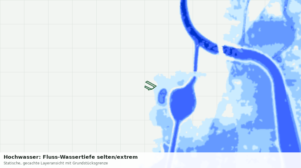 Statische Kartenansicht: Hochwasser: Fluss-Wassertiefe selten/extrem