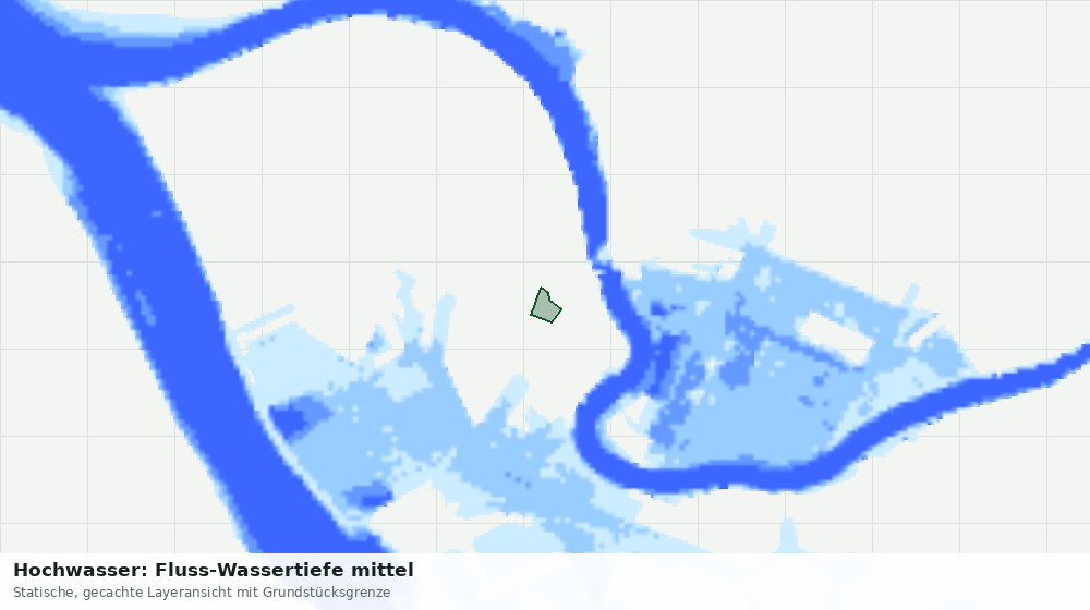 Statische Kartenansicht: Hochwasser: Fluss-Wassertiefe mittel