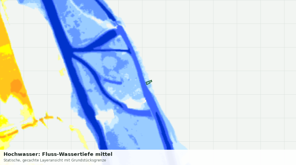 Statische Kartenansicht: Hochwasser: Fluss-Wassertiefe mittel